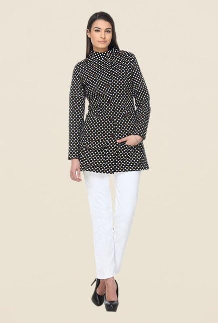 Kaaryah Black Printed Coat Kaaryah Black Printed Coat