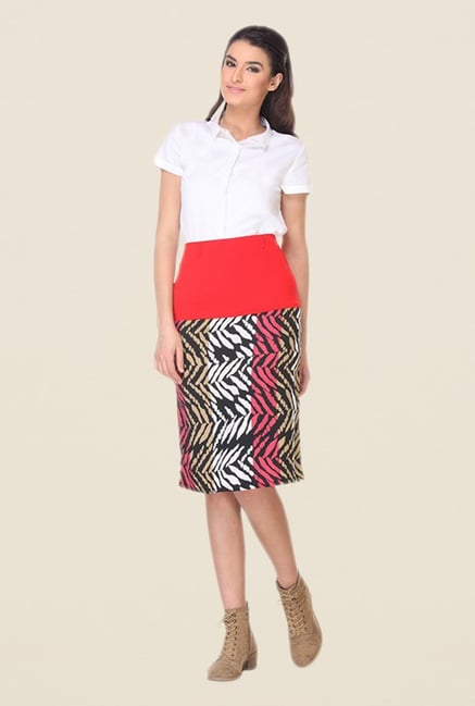 Kaaryah Multicolor Printed A Line Skirt Kaaryah Multicolor Printed A Line Skirt