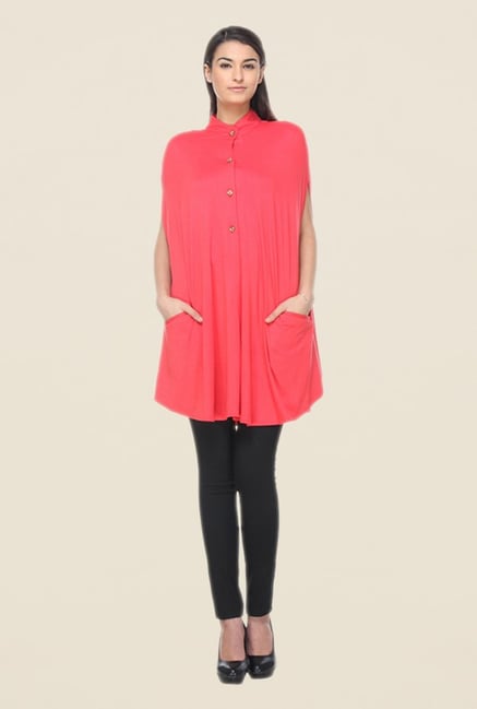 Kaaryah Coral Solid Coat Kaaryah Coral Solid Coat
