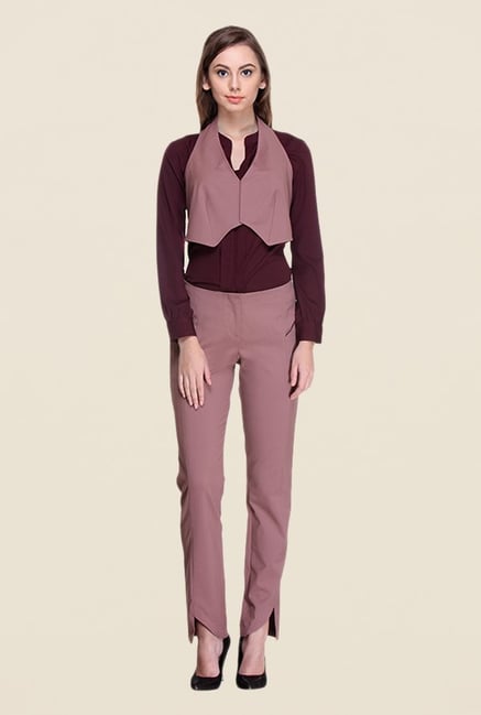Kaaryah Pink Solid Waistcoat Kaaryah Pink Solid Waistcoat