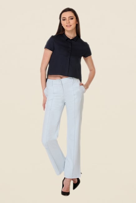 Kaaryah Twill Navy Solid Shirt Kaaryah Twill Navy Solid Shirt