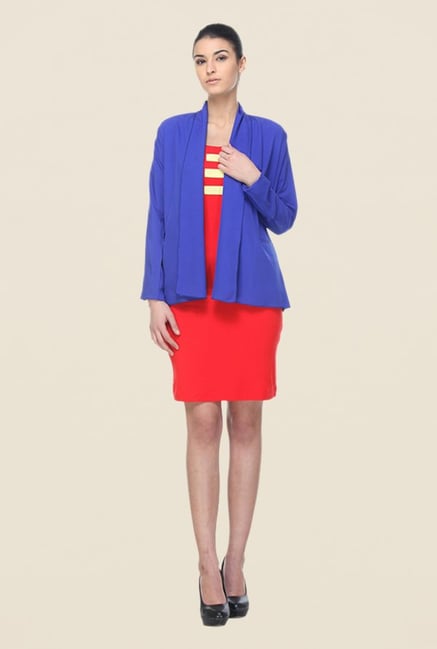 Kaaryah Blue Solid Jacket Kaaryah Blue Solid Jacket