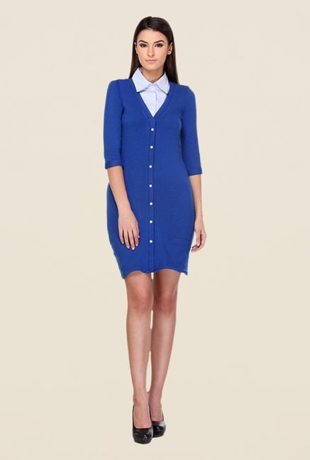 Kaaryah Blue Solid Dress Kaaryah Blue Solid Dress