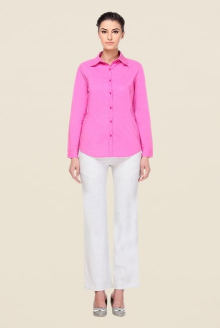 Kaaryah Pink Solid Shirt Kaaryah Pink Solid Shirt