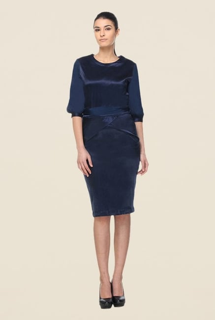 Kaaryah Navy Solid Dress Kaaryah Navy Solid Dress