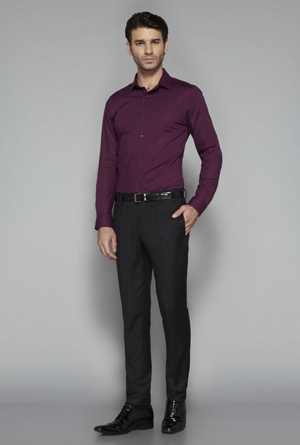 Weststreet by Westside Maroon Solid Shirt Weststreet by Westside Maroon Solid Shirt