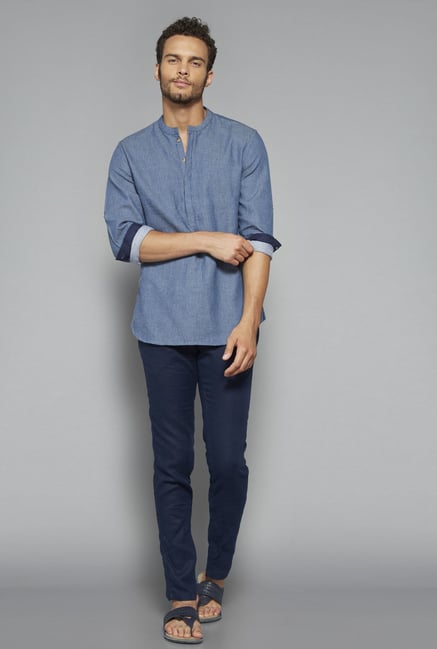 ETA by Westside Indigo Textured Shirt ETA by Westside Indigo Textured Shirt