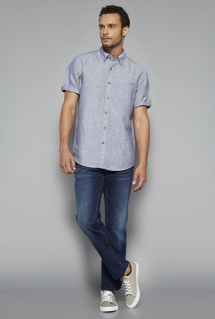 Westsport by Westside Blue Striped Shirt Westsport by Westside Blue Striped Shirt