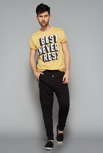 Nuon Men by Westside Yellow Printed T Shirt Nuon Men by Westside Yellow Printed T Shirt
