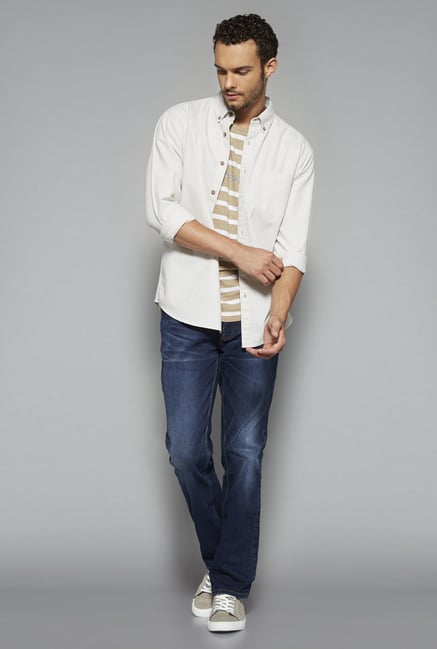 Westsport by Westside Off White Solid Shirt Westsport by Westside Off White Solid Shirt