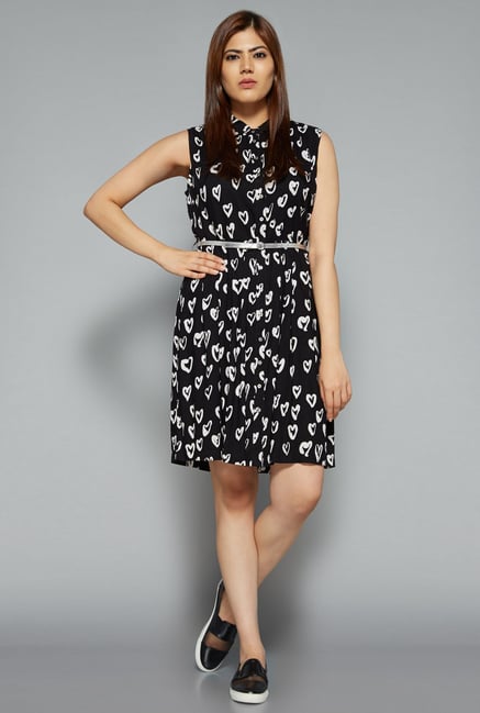 Sassy Soda by Westside Black Heart Print Dress Sassy Soda by Westside Black Heart Print Dress