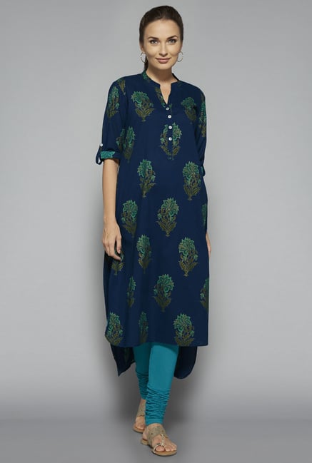 Utsa by Westside Navy Floral Print Kurta Utsa by Westside Navy Floral Print Kurta