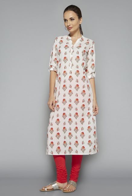 Utsa by Westside White Floral Print Kurta Utsa by Westside White Floral Print Kurta