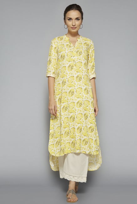 Utsa by Westside Yellow Floral Print Kurta Utsa by Westside Yellow Floral Print Kurta