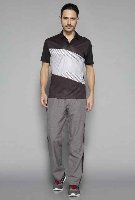 Westsport by Westside Brown Striped Polo T Shirt Westsport by Westside Brown Striped Polo T Shirt
