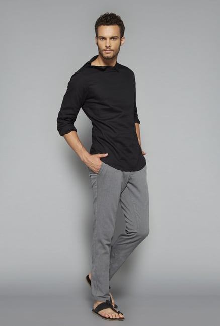 ETA by Westside Black Solid Shirt ETA by Westside Black Solid Shirt
