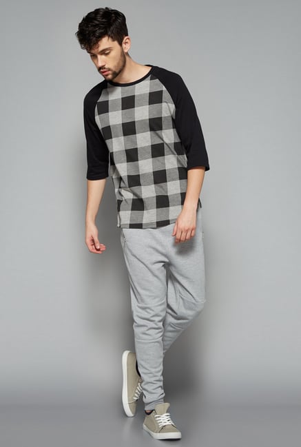 Nuon Men by Westside Grey Checks T Shirt Nuon Men by Westside Grey Checks T Shirt