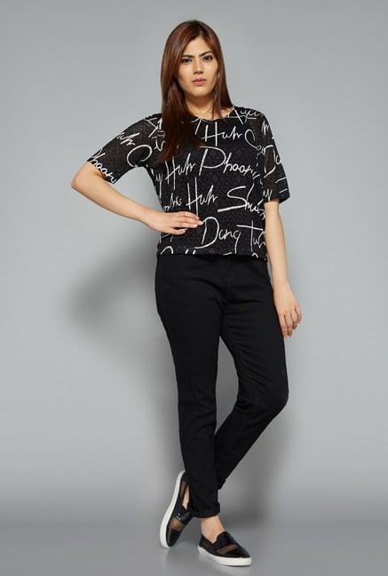 Sassy Soda by Westside Black Printed T Shirt Sassy Soda by Westside Black Printed T Shirt