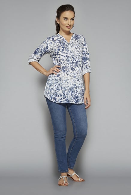 Utsa by Westside Indigo Floral Print Kurti Utsa by Westside Indigo Floral Print Kurti
