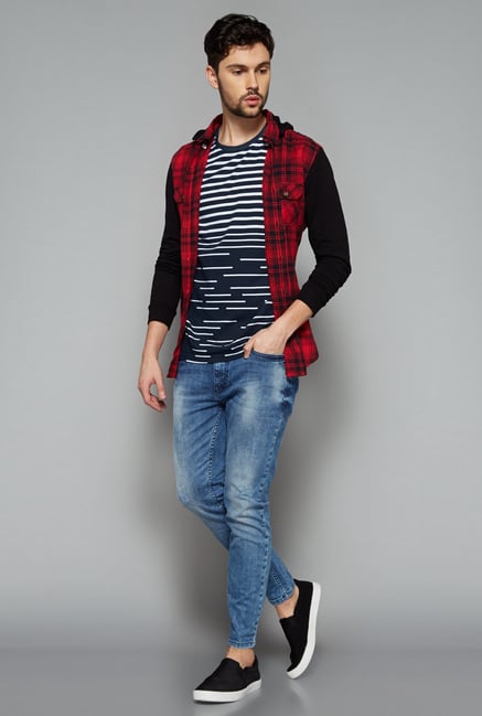 Nuon Men by Westside Navy Striped T Shirt Nuon Men by Westside Navy Striped T Shirt