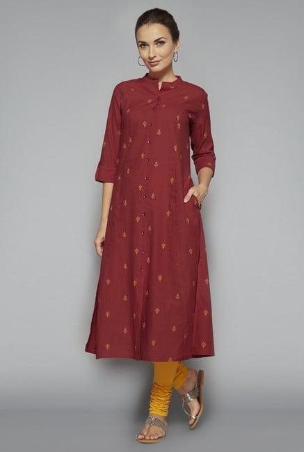 Utsa by Westside Maroon Printed Kurta Utsa by Westside Maroon Printed Kurta