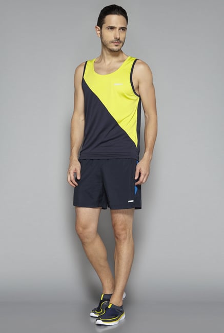 Westsport by Westside Navy & Yellow Solid Tank Westsport by Westside Navy & Yellow Solid Tank