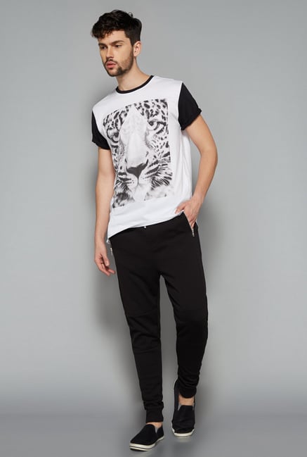 Nuon Men by Westside White Animal Print T Shirt Nuon Men by Westside White Animal Print T Shirt