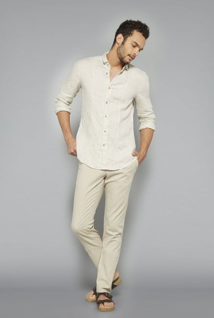 ETA by Westside Beige Solid Chinos ETA by Westside Beige Solid Chinos