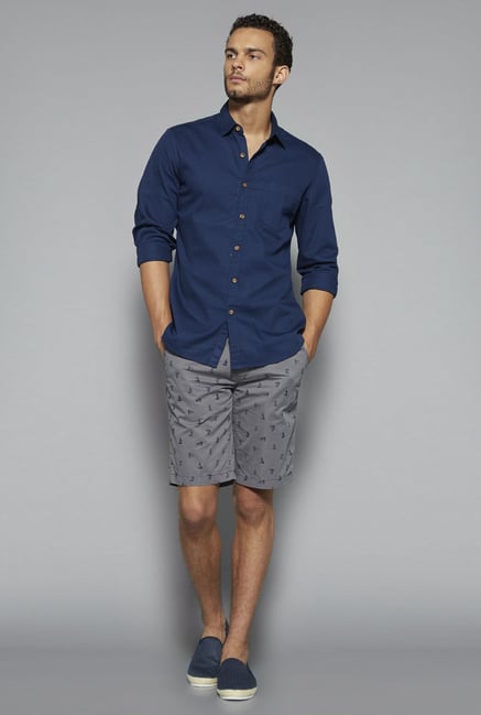 Westsport by Westside Grey Printed Shorts Westsport by Westside Grey Printed Shorts