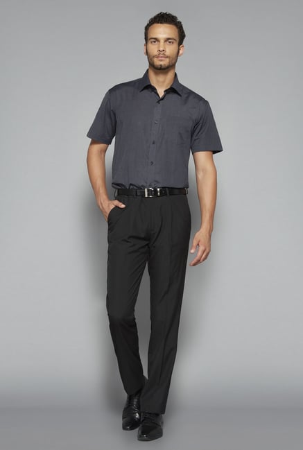 Weststreet by Westside Charcoal Solid Shirt Weststreet by Westside Charcoal Solid Shirt