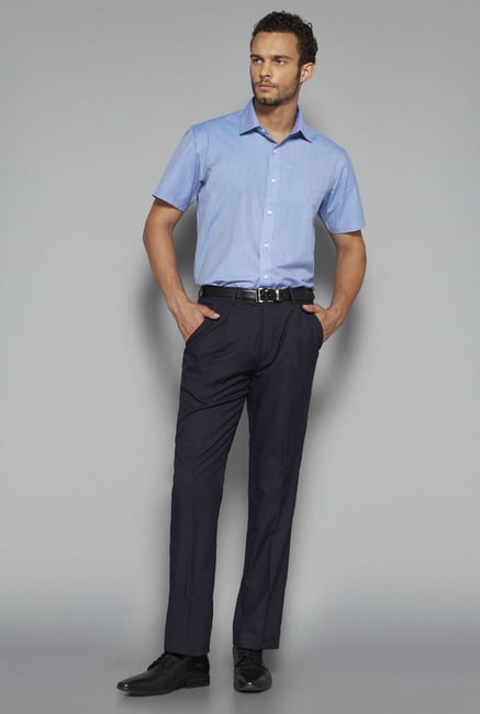 Weststreet by Westside Blue Solid Shirt Weststreet by Westside Blue Solid Shirt