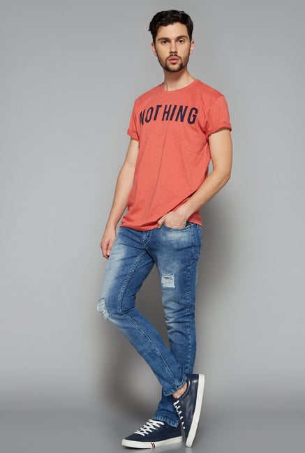 Nuon Men by Westside Coral Printed T Shirt Nuon Men by Westside Coral Printed T Shirt