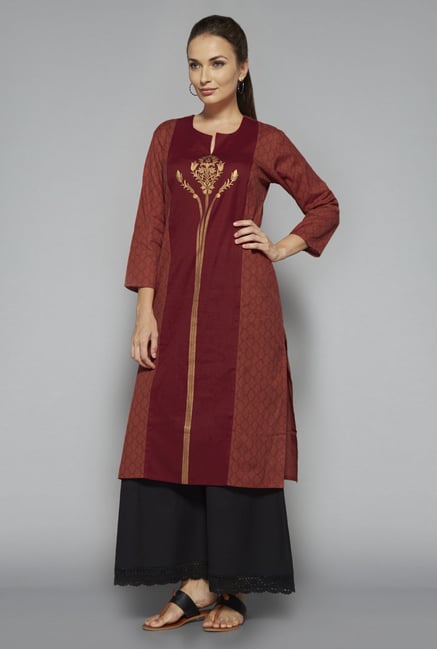 Utsa by Westside Maroon Printed Kurta Utsa by Westside Maroon Printed Kurta