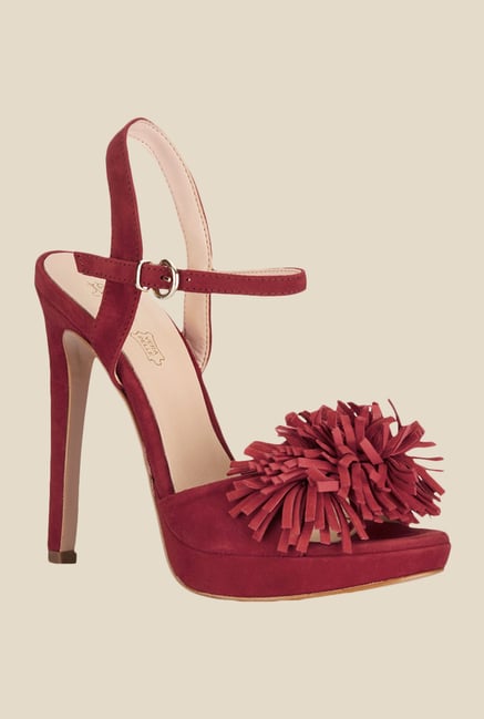Tresmode Chic Red Ankle Strap Sandals Tresmode Chic Red Ankle Strap Sandals