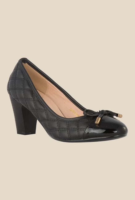 Tresmode Black Block Heeled Pumps Tresmode Black Block Heeled Pumps