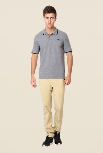 Puma Grey Solid T-shirt Puma Grey Solid T-shirt