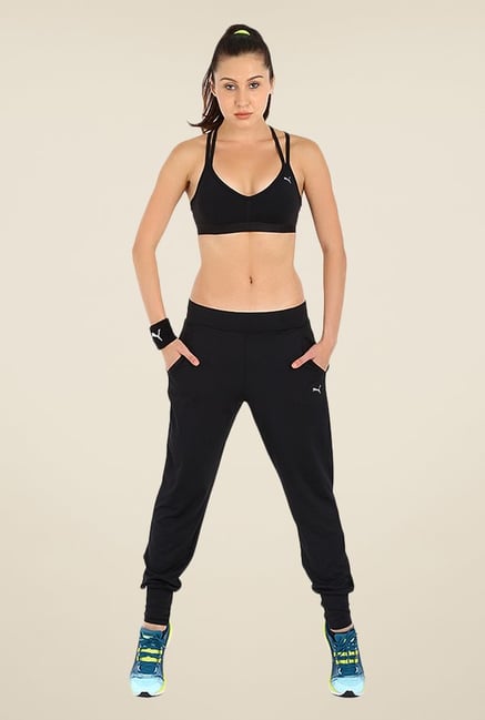 Puma Black Solid Joggers Puma Black Solid Joggers