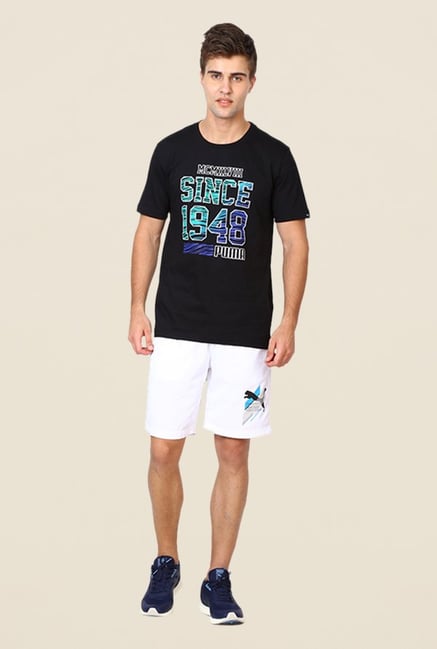 Puma White Solid Bermuda Shorts Puma White Solid Bermuda Shorts