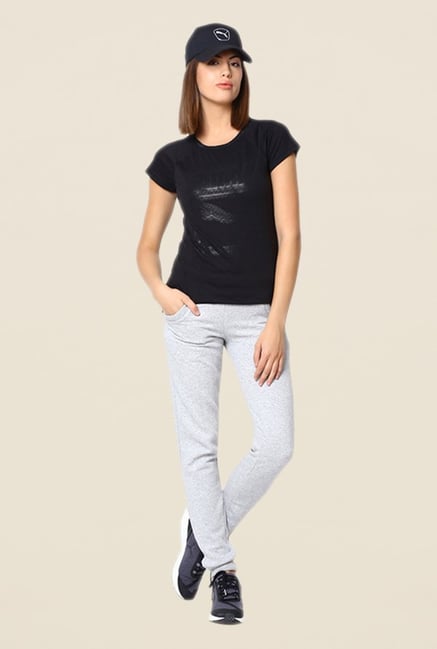 Puma Light Grey Solid Joggers Puma Light Grey Solid Joggers