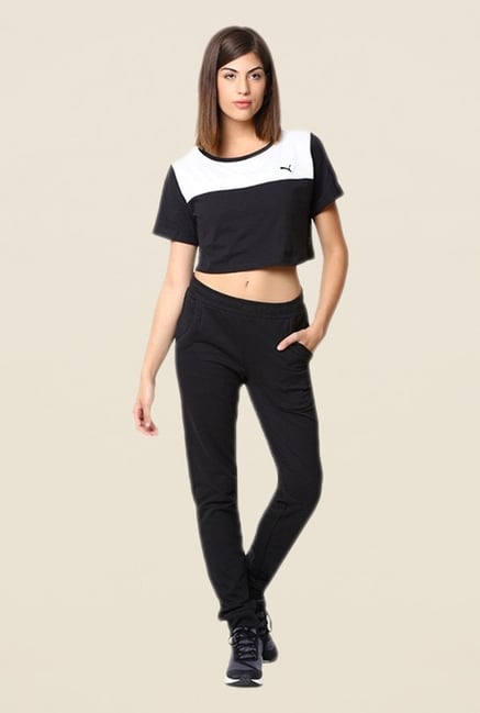 Puma Black Solid Joggers Puma Black Solid Joggers