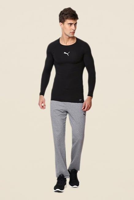 Puma Light Grey Solid Trackpants Puma Light Grey Solid Trackpants