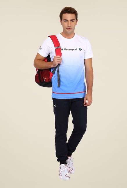 Puma BMW MSP Logo White Ombre Printed T-shirt Puma BMW MSP Logo White Ombre Printed T-shirt