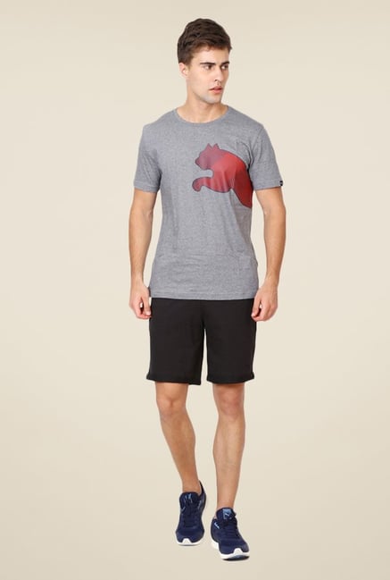 Puma Black Solid Cotton Shorts Puma Black Solid Cotton Shorts