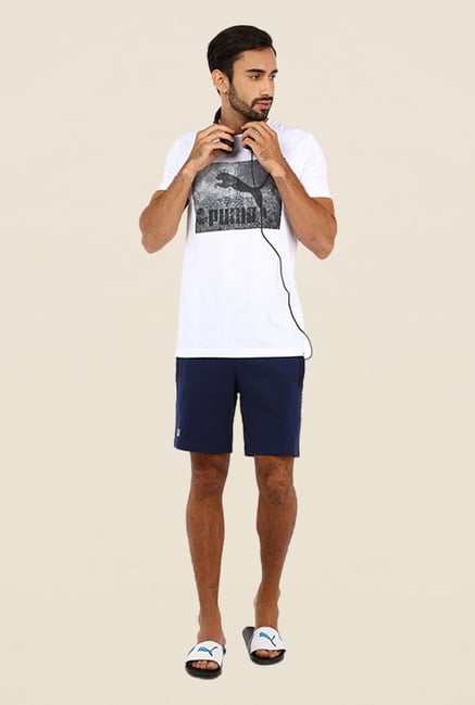 Puma Navy Solid Bermuda Shorts Puma Navy Solid Bermuda Shorts