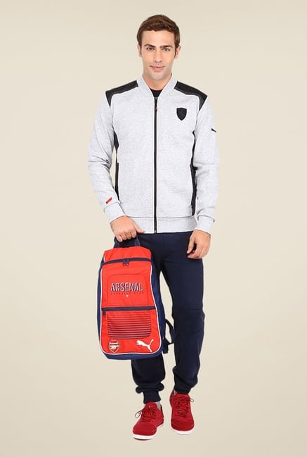 Puma Ferrari Logo Grey Solid Jacket Puma Ferrari Logo Grey Solid Jacket