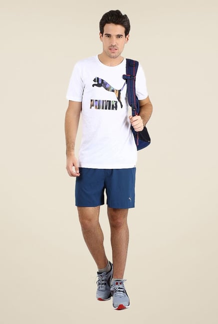 Puma Dark Blue Solid Shorts Puma Dark Blue Solid Shorts