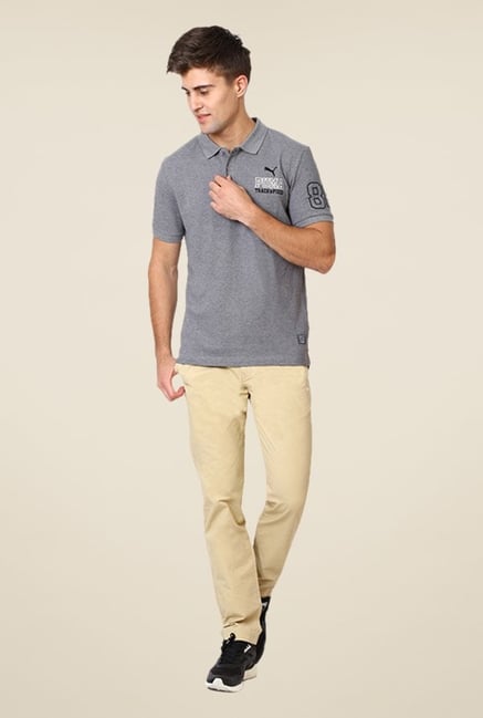 Puma Grey Solid T-shirt Puma Grey Solid T-shirt