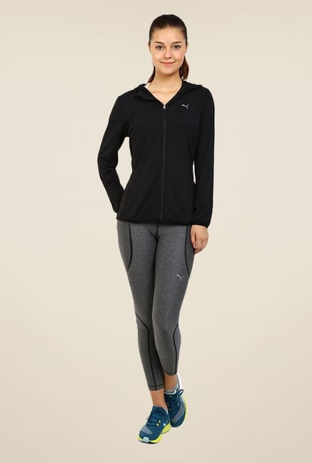 Puma Black Solid Hoodie Puma Black Solid Hoodie