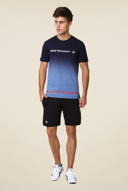 Puma BMW MSP Logo Navy Ombre Printed T-shirt Puma BMW MSP Logo Navy Ombre Printed T-shirt
