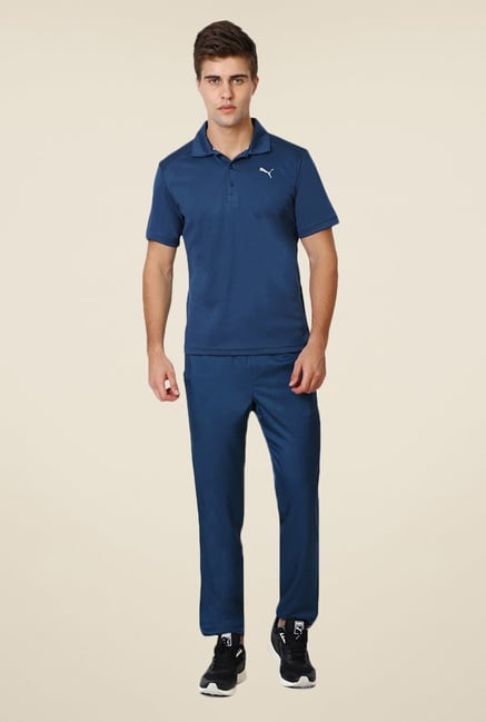 Puma Blue Solid Trackpants Puma Blue Solid Trackpants